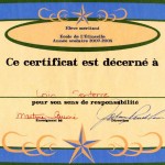 Certificat de responsabilité